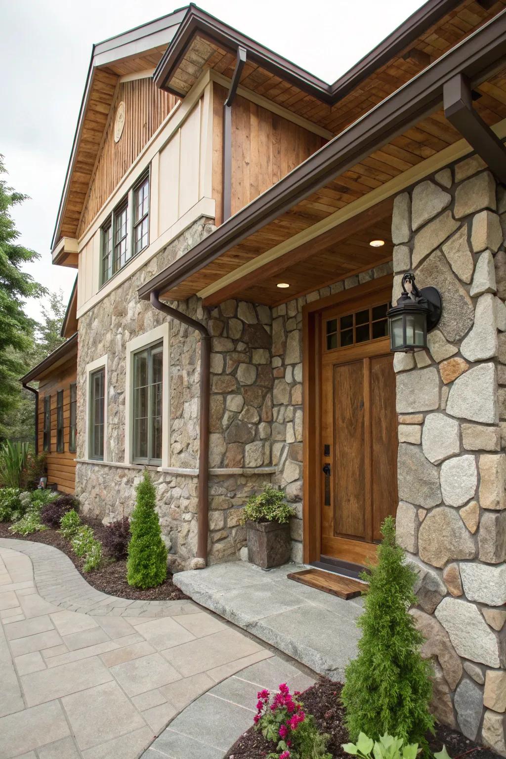 Create visual interest with stone patterns.