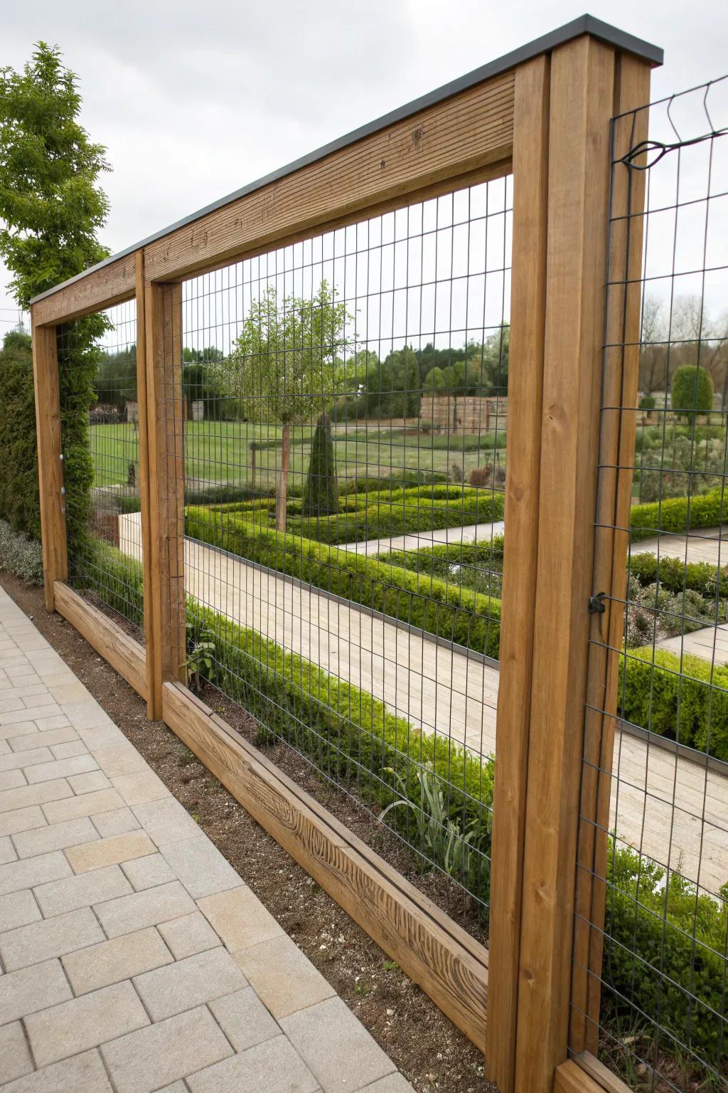 A modern twist with picture frame style fencing.