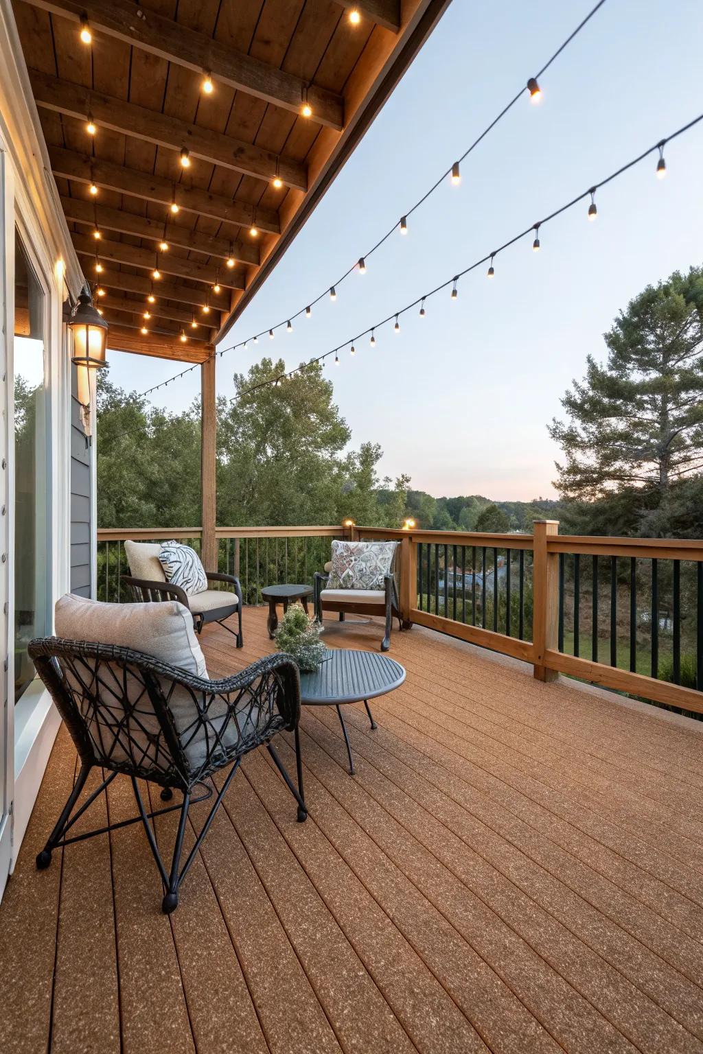 Cork flooring offers a soft and warm deck experience.