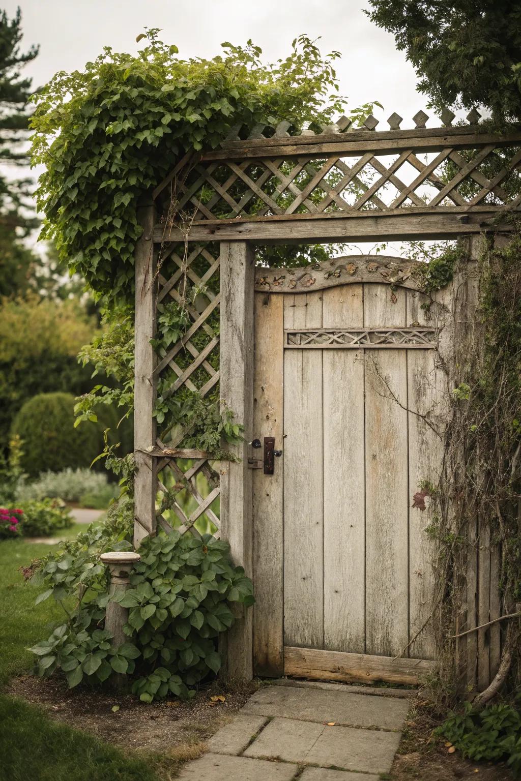 A lattice top offers an airy design for plant lovers.