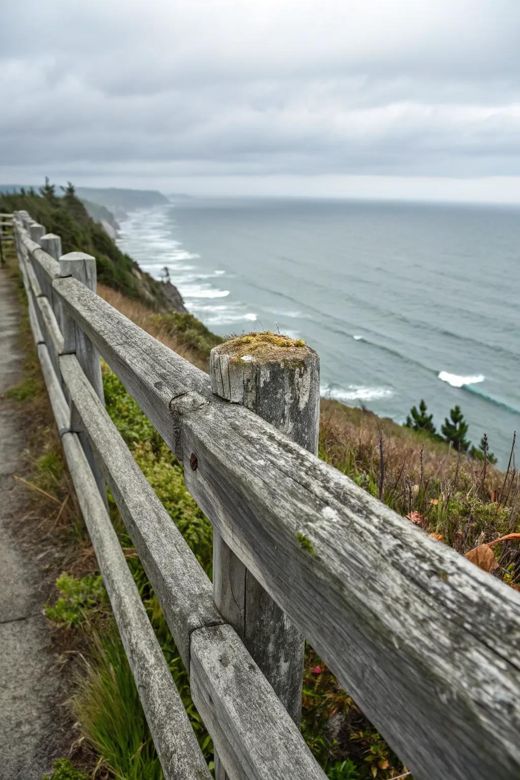 A weathered finish evokes the charm of a seaside retreat.