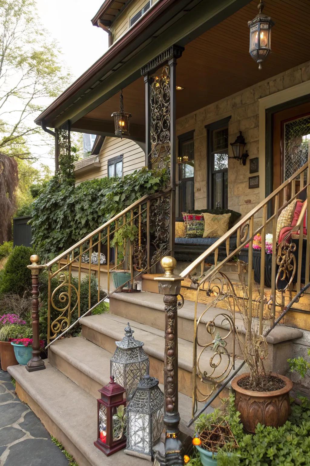 Layer textures with mixed metal railings.
