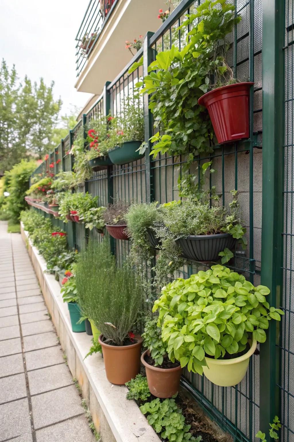 Maximize your space with a vertical garden fence.