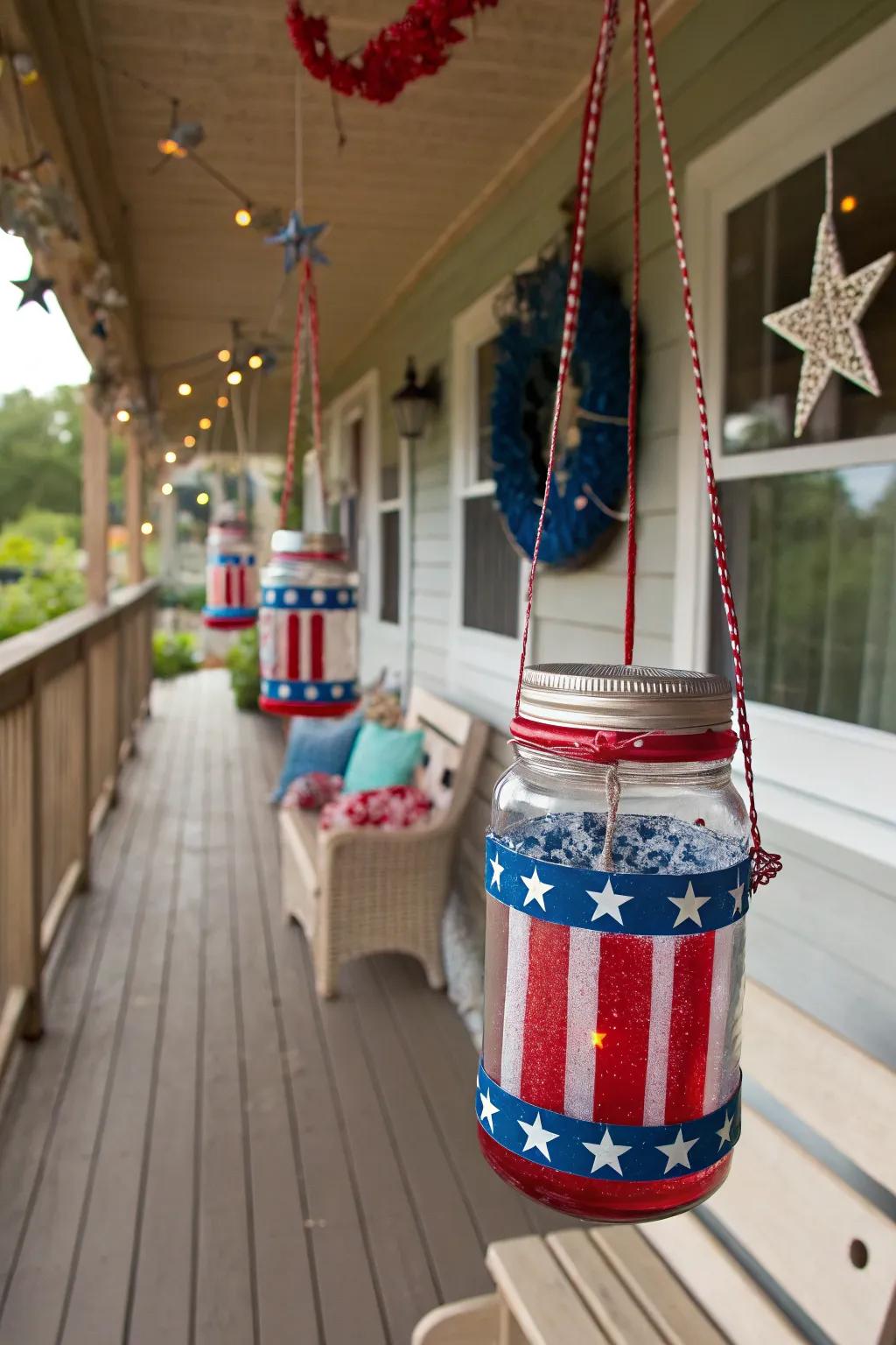 Upcycled jars become charming lanterns.