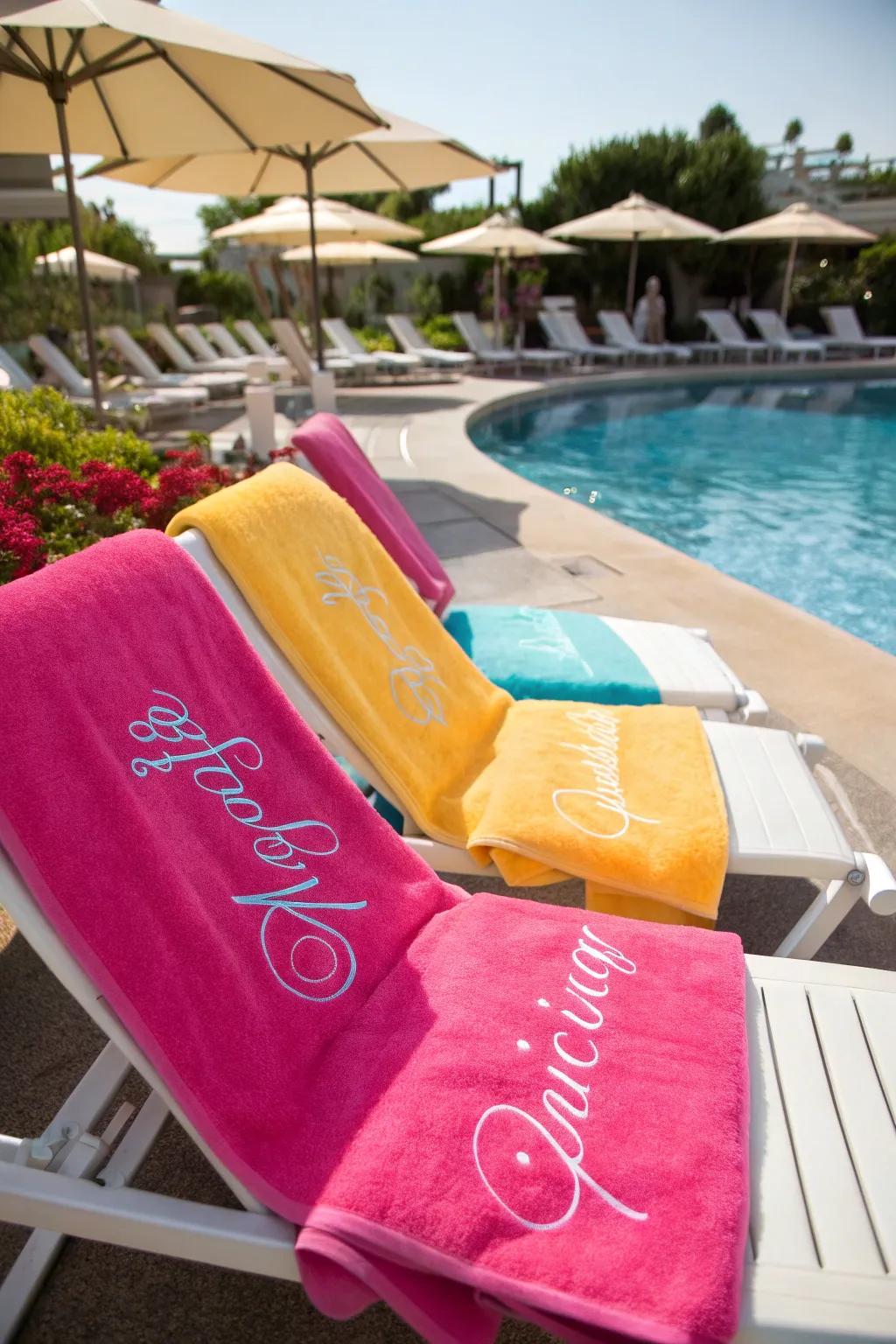 Thoughtful personalized towels as memorable party favors.