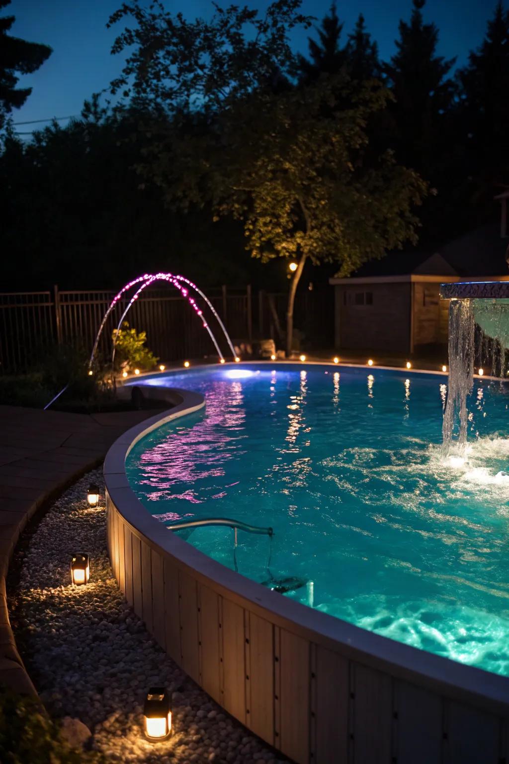 Water feature lights create captivating reflections and movement in your pool.