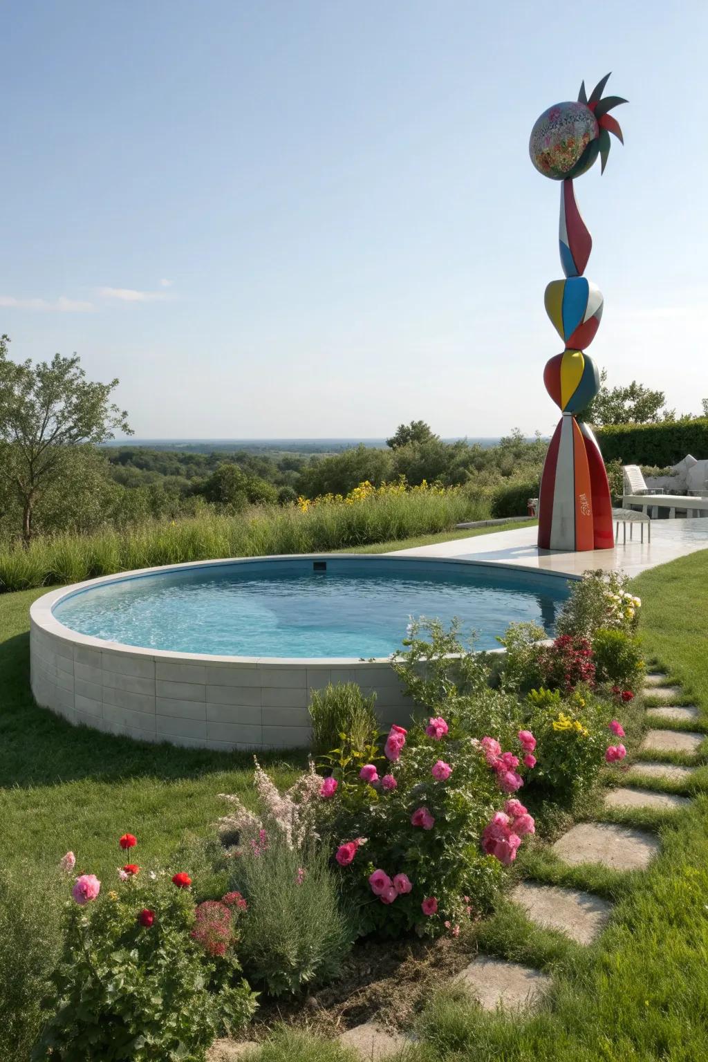 Art pieces add a unique and personal touch to your poolside.