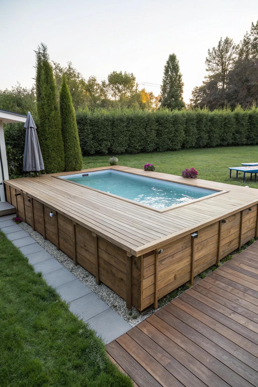 Wooden covers create a warm, cohesive look.