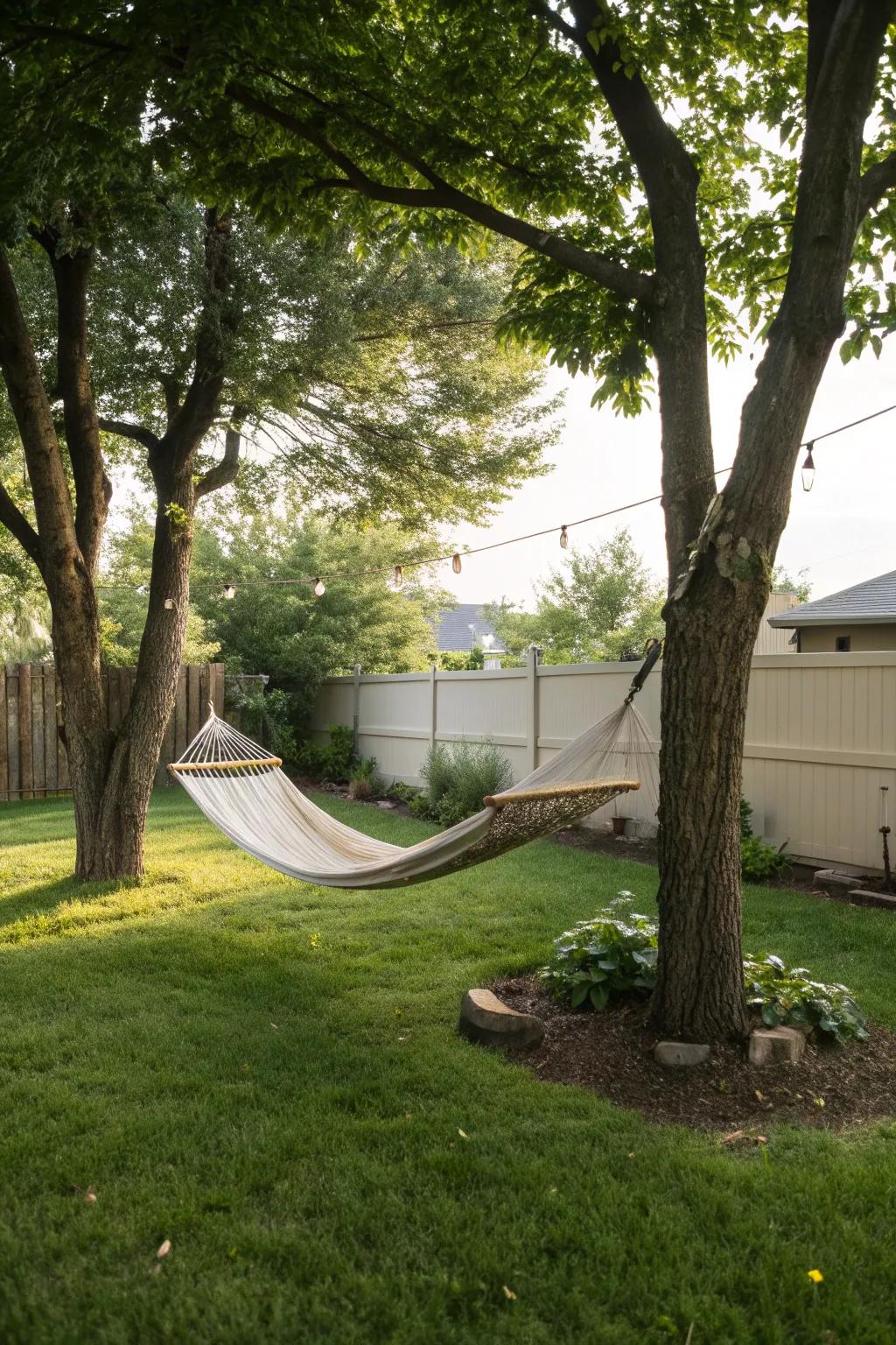 Hammocks are a favorite spot for relaxation.