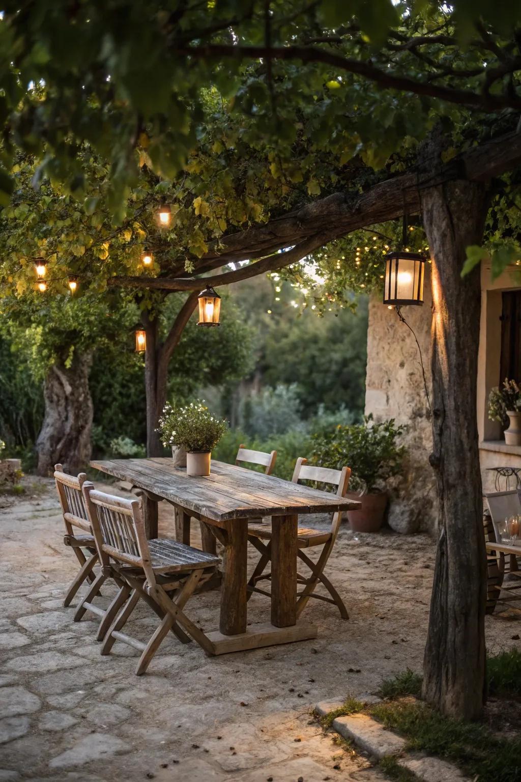 An eco-conscious alfresco setup.