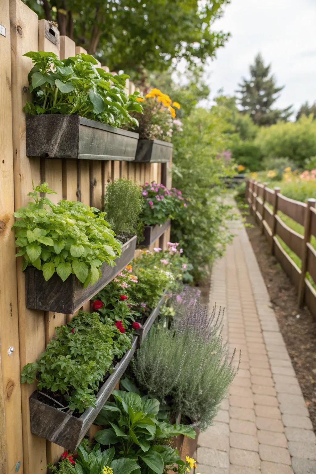 Vertical gardening to maximize space.