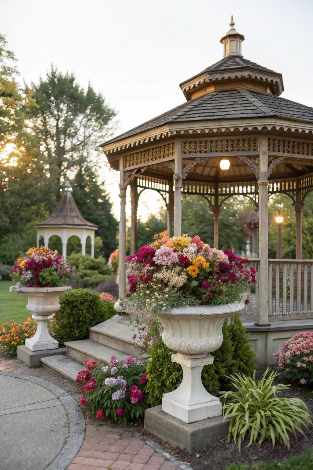 Vintage planters add a touch of nostalgia and elegance.
