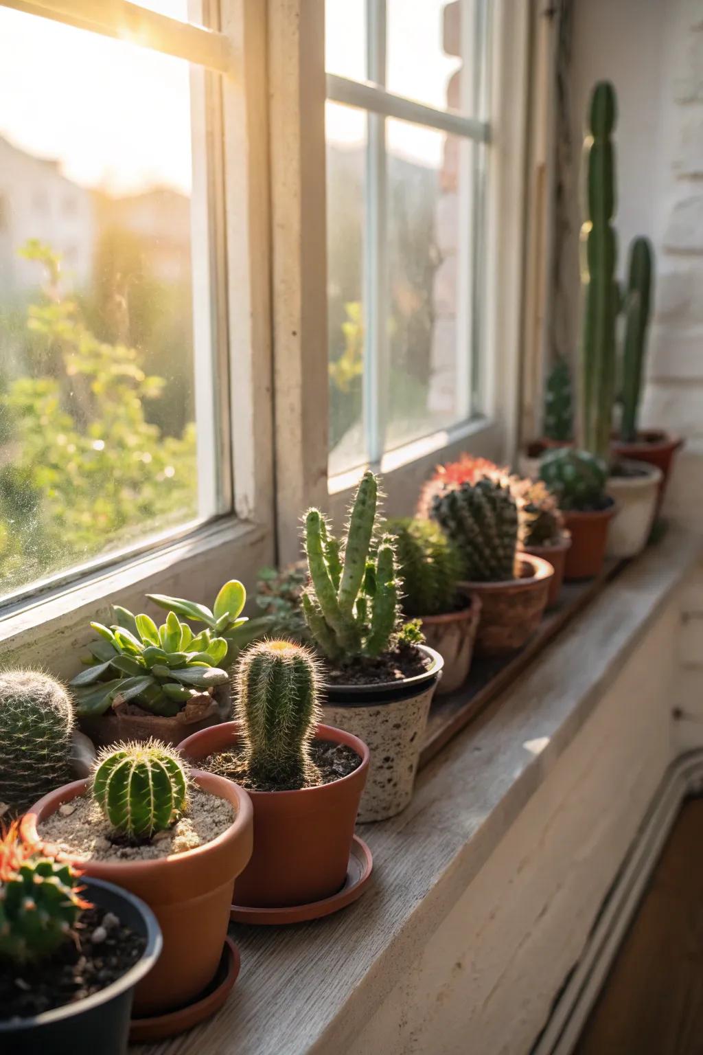 Add a touch of desert-chic with a collection of cacti.