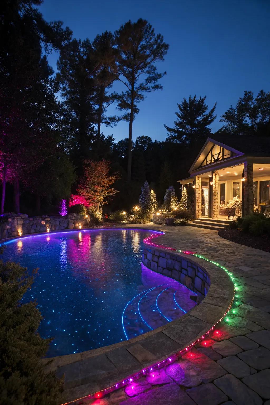 LED lighting adds allure to your pool, making night swims a delight.