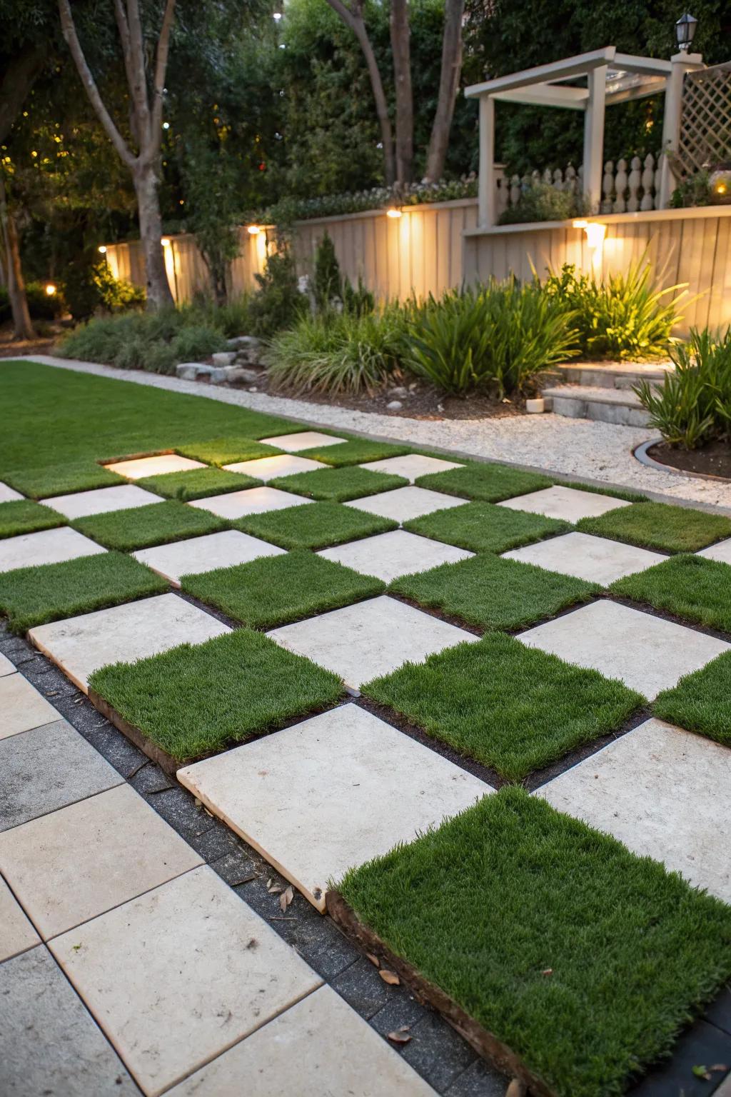 Add a playful touch with checkerboard patterns.