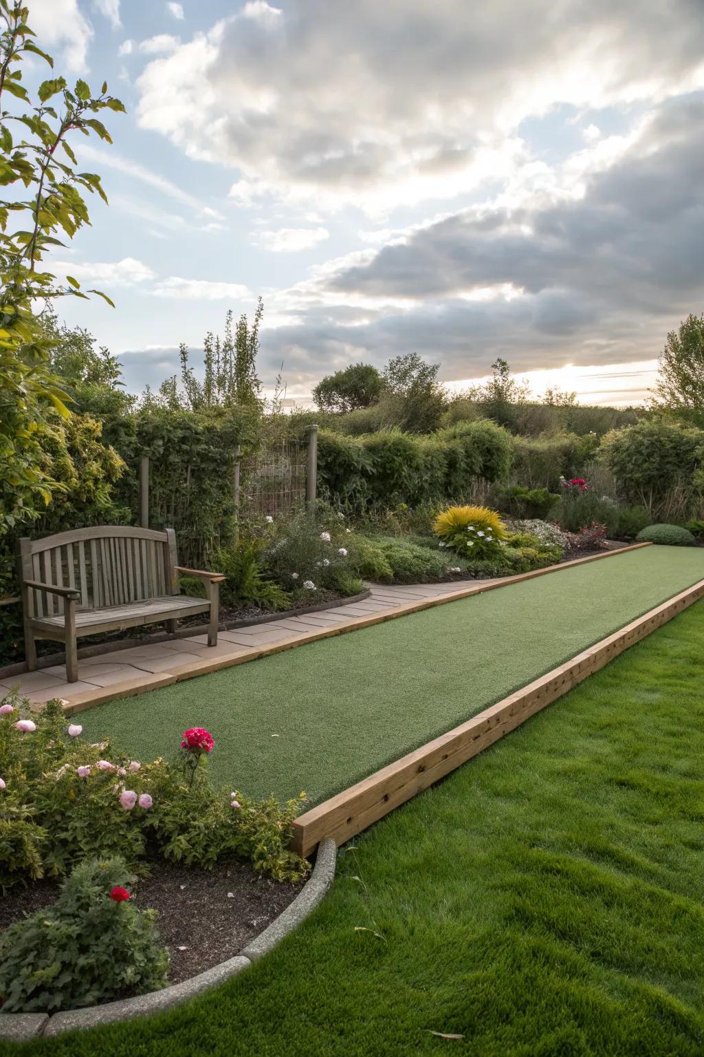 Flexible bender board providing a natural finish to artificial turf.