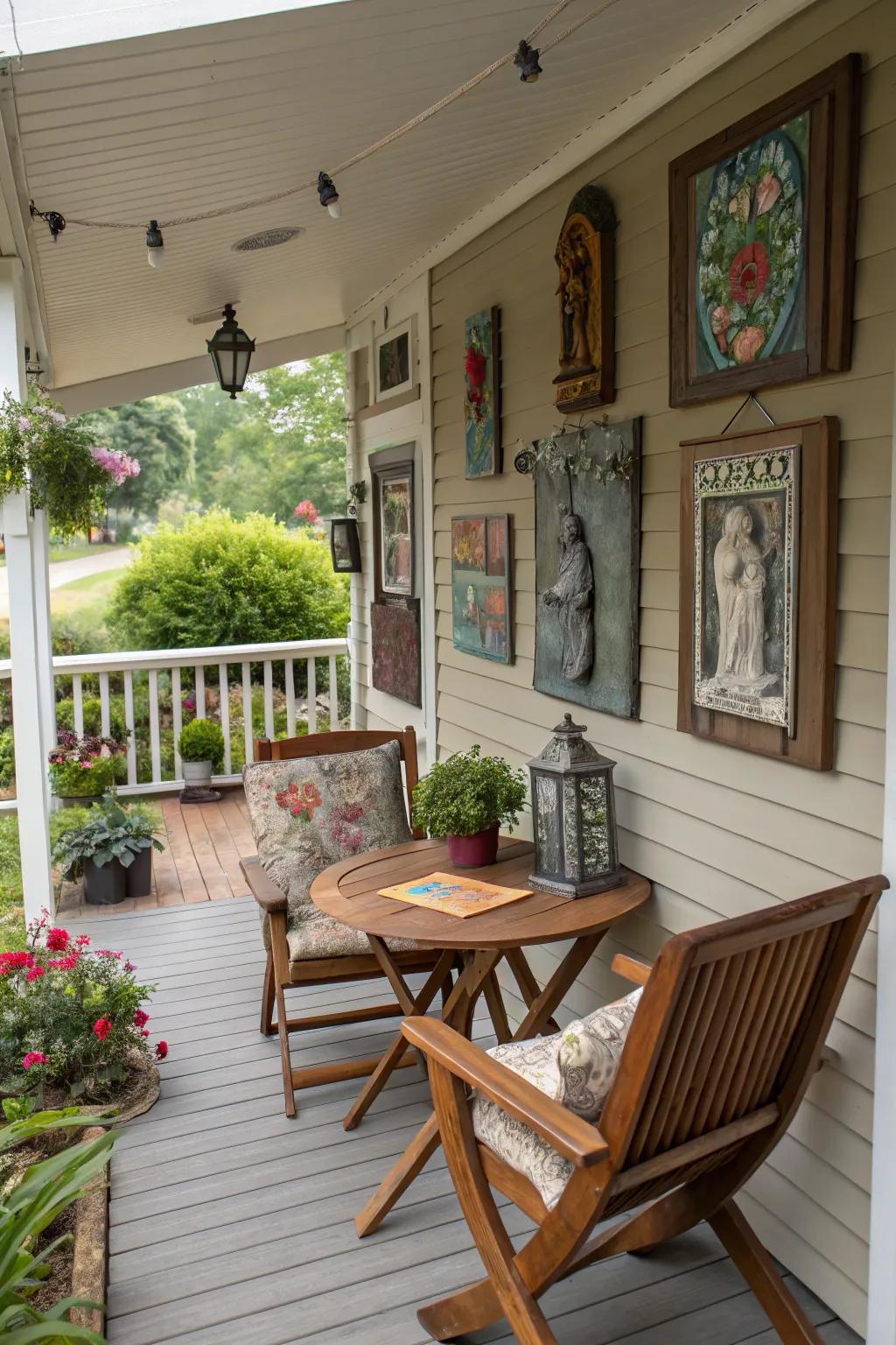 Personal decor touches add character to your porch.