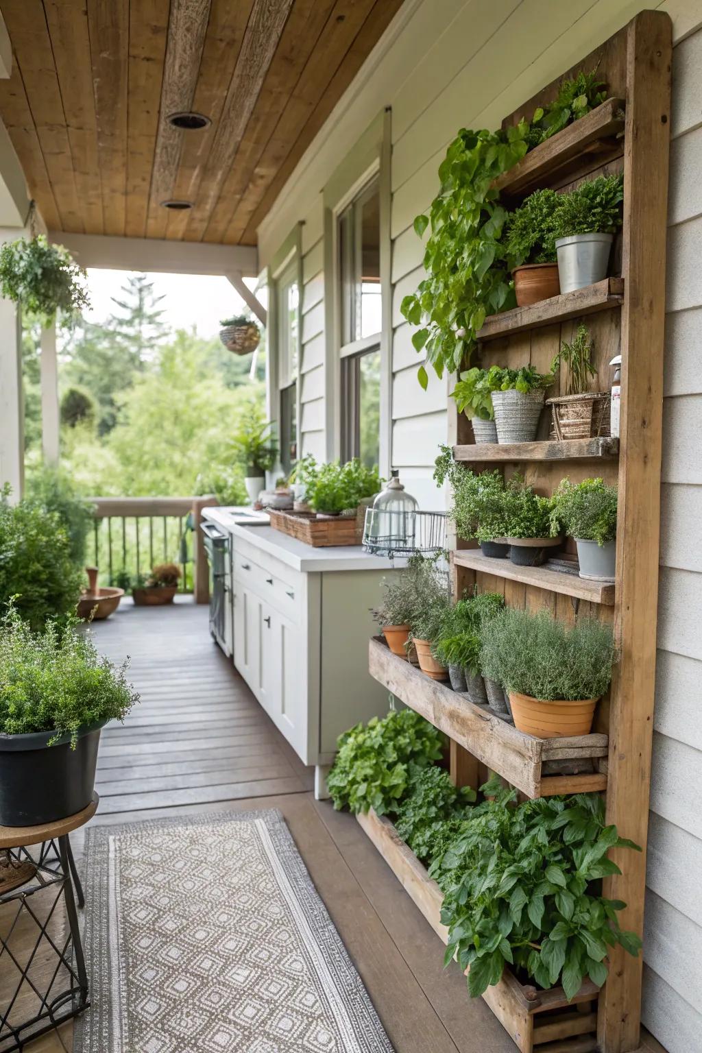 Enhance your kitchen with fresh greenery and herbs.