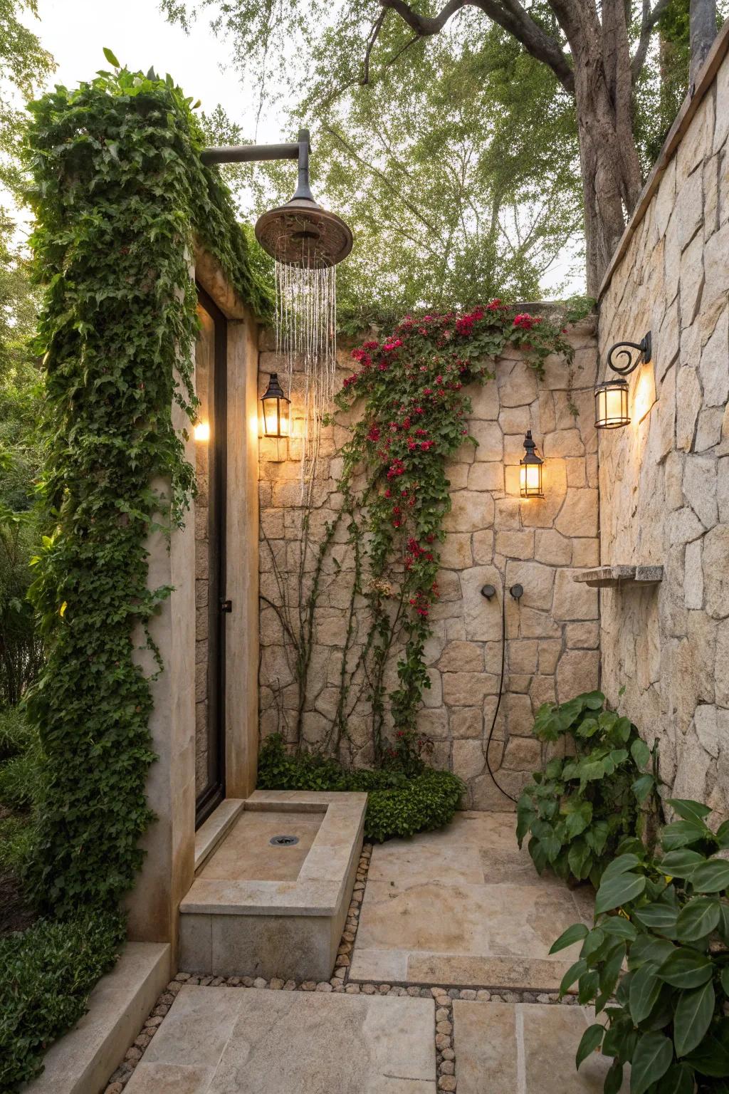 Refresh yourself with a backyard shower.