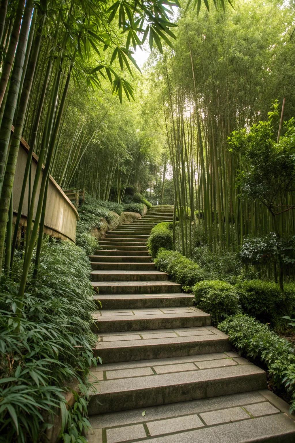 Terraced levels add dimension and interest.