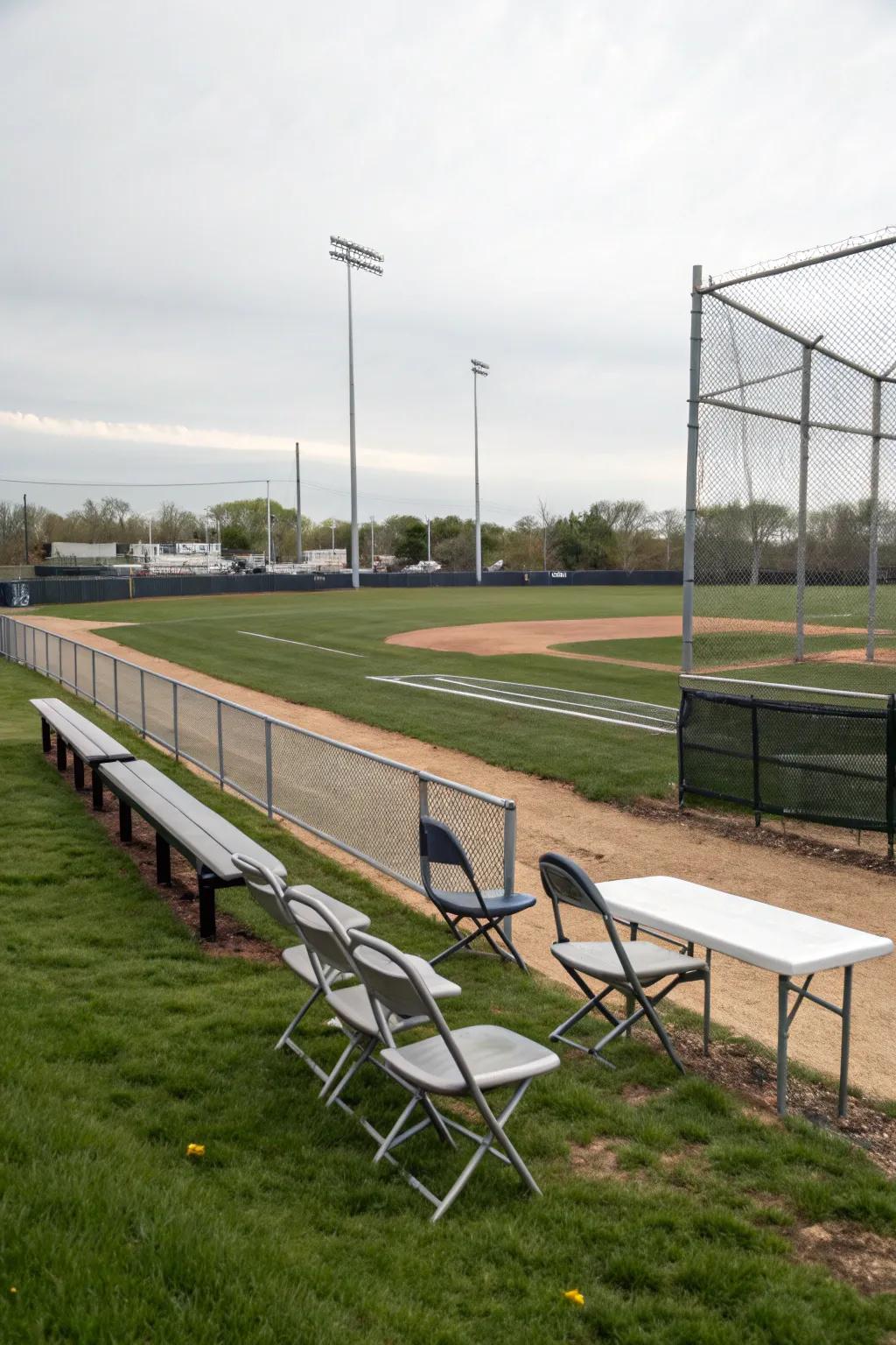 Portable seating turns your field into a community spot.