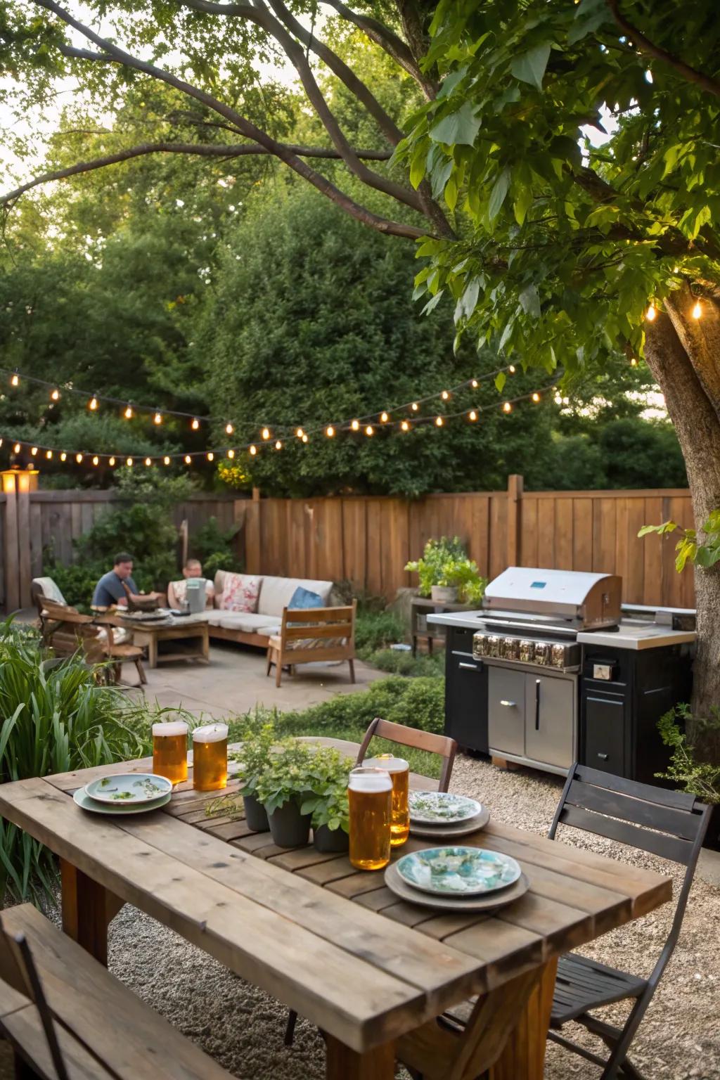 An outdoor kitchen enhances your entertaining capabilities.