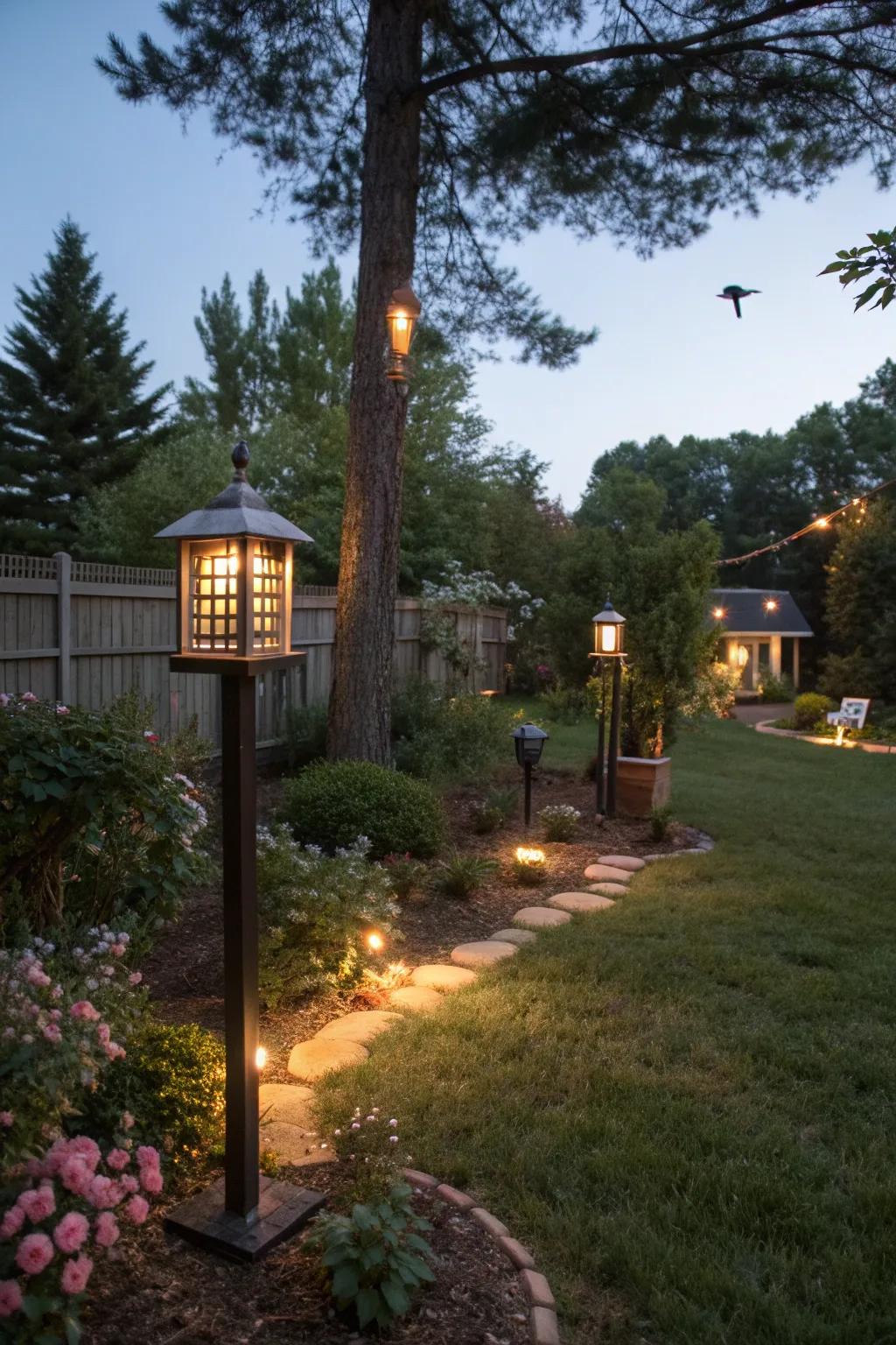 Gentle lighting creates a magical atmosphere for evening birdwatching.
