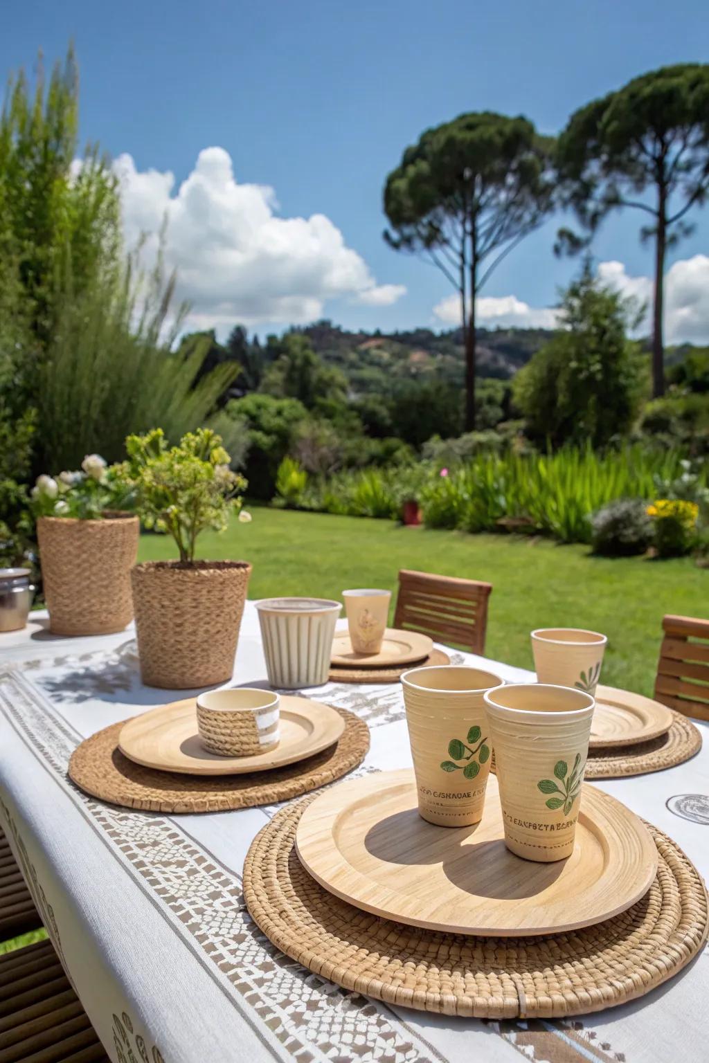 Eco-friendly tableware combines style with sustainability.