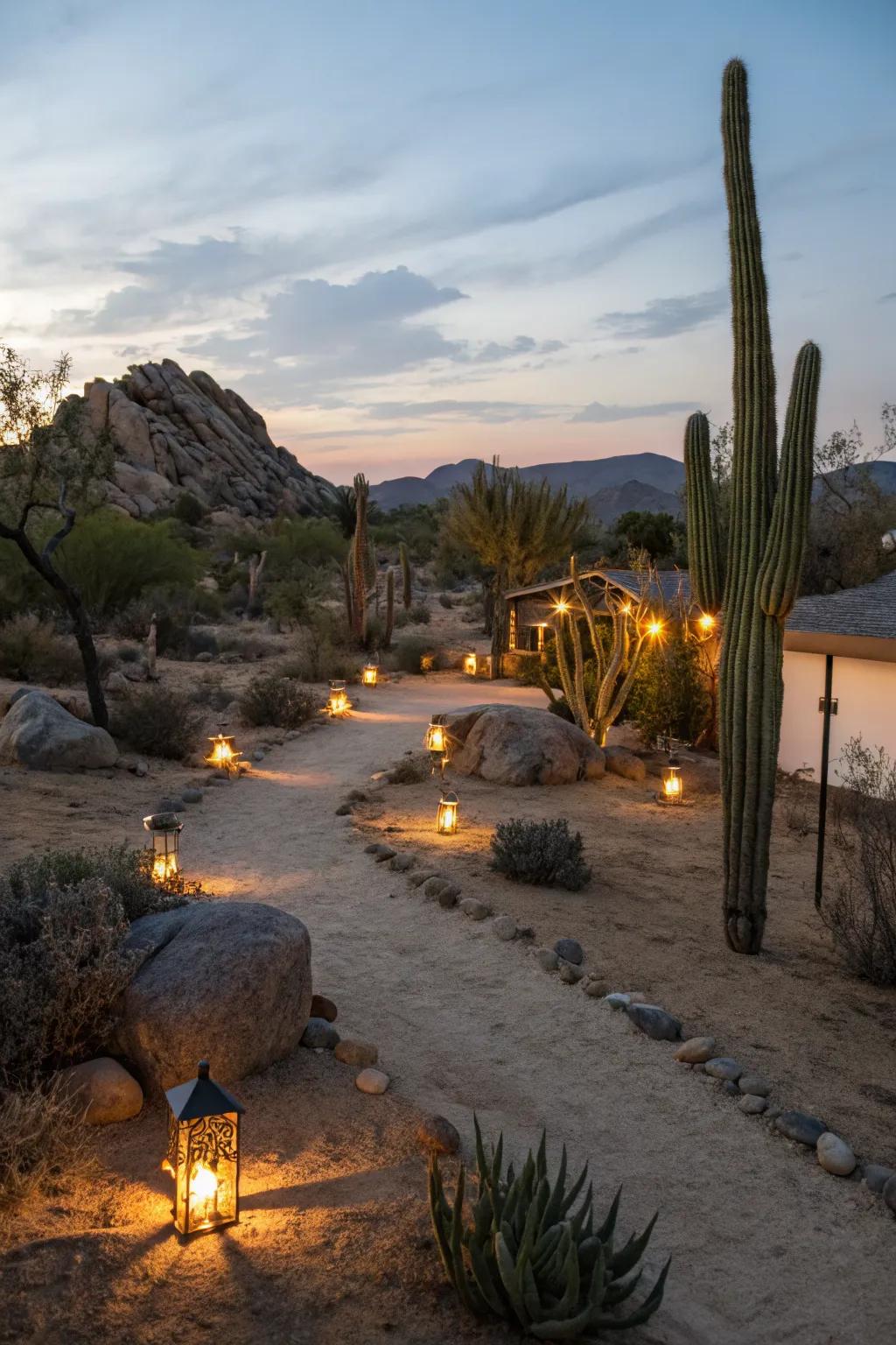 Solar lighting enhances your garden's beauty day and night.