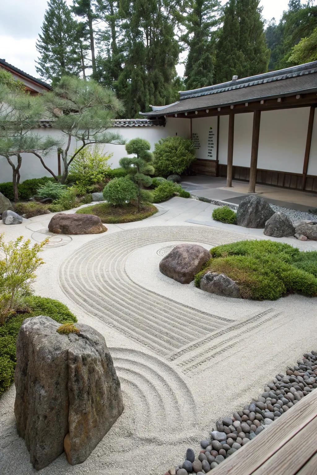 Find peace and tranquility in a backyard Zen garden.