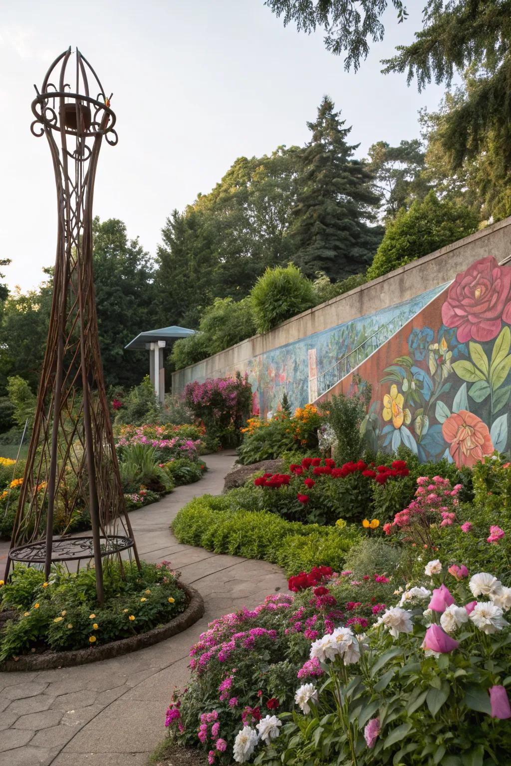 Express your style with garden art installations.