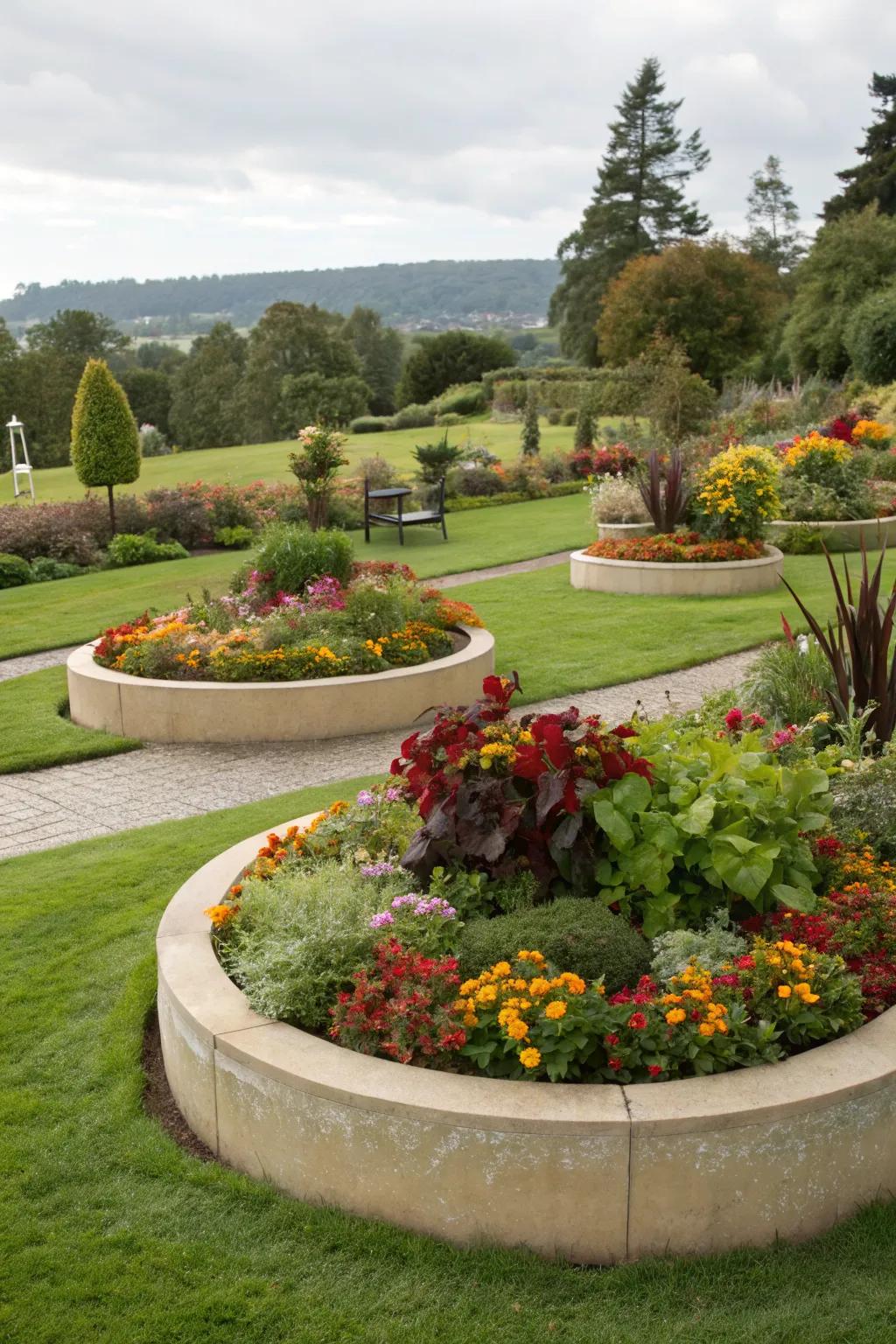 Circular beds offer a unique and eye-catching design.