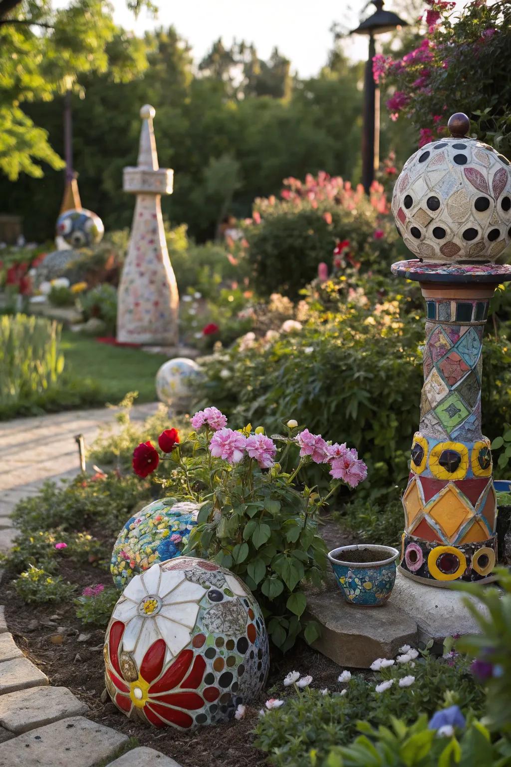 Upcycled elements add personal charm to your garden.