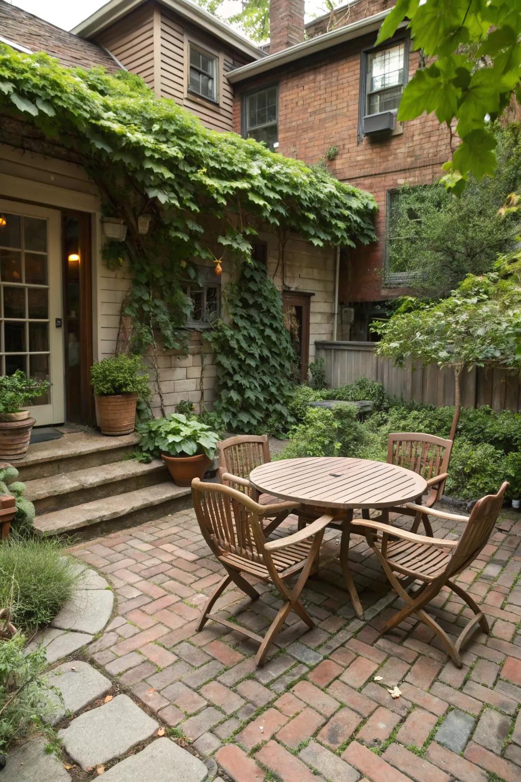 Brick slabs add timeless charm and character.