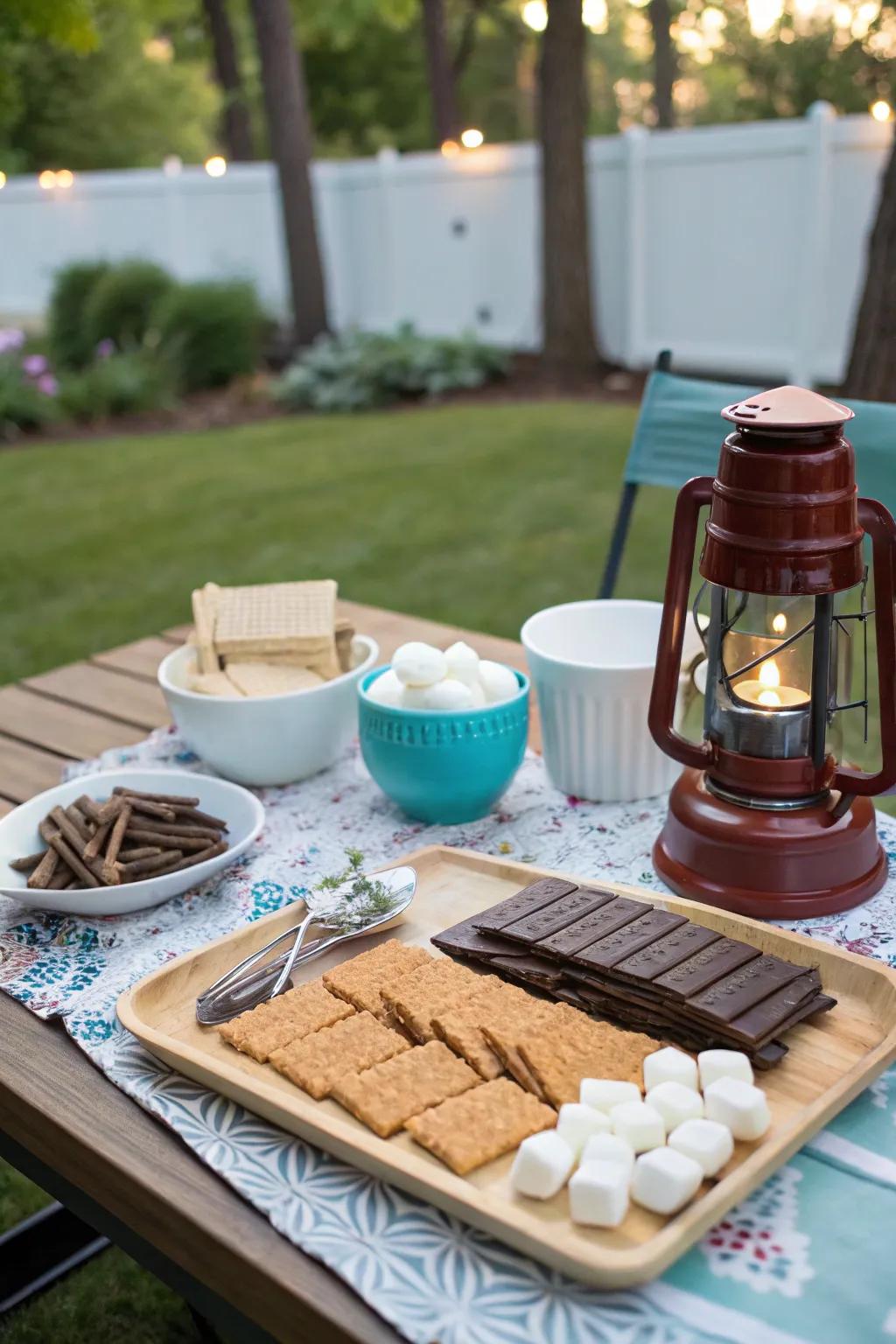 DIY s'mores station for a fun and interactive dessert