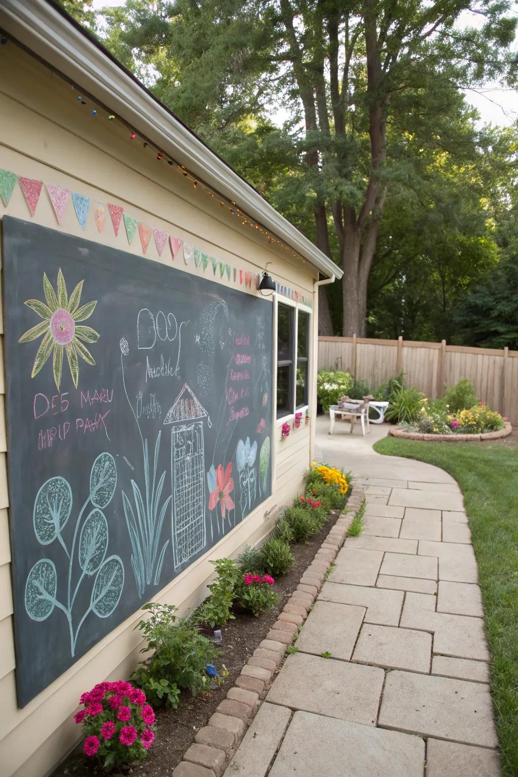 Invite creativity with a chalkboard wall.