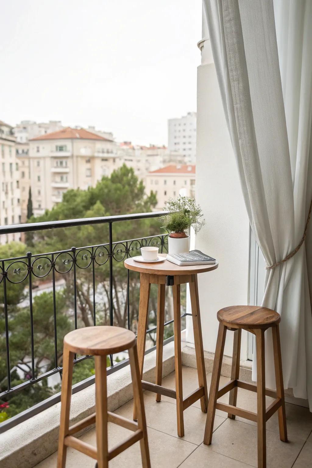 Stools offer a minimalist seating option.