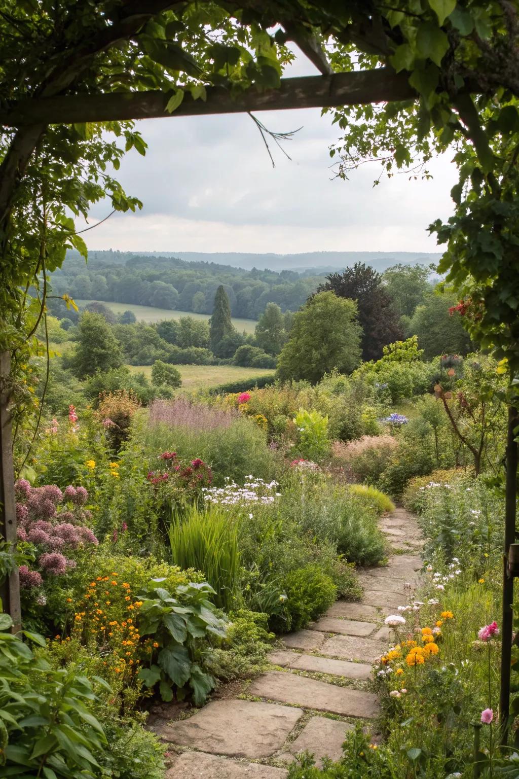 Layers of plants create depth and frame garden views