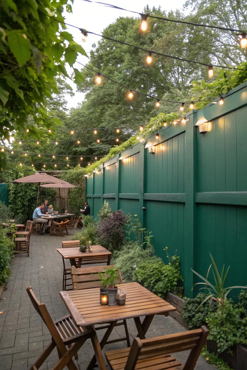 Green walls offer privacy and a sense of retreat.