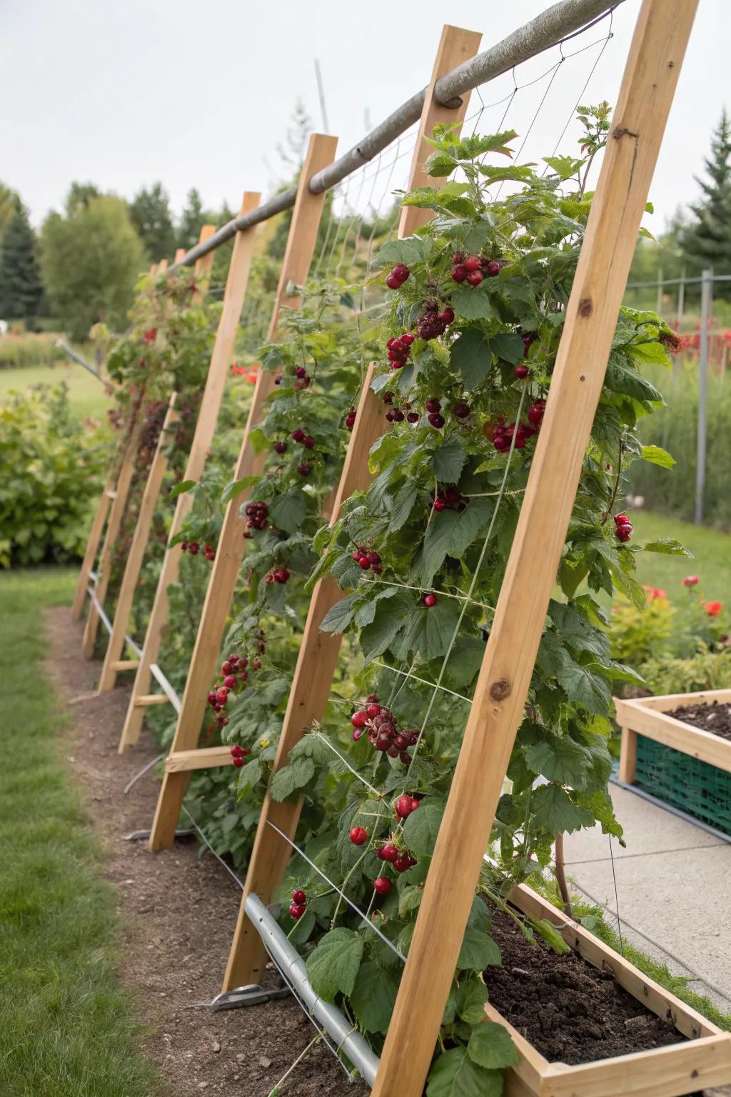 Movable trellis system offers flexibility for evolving garden needs.