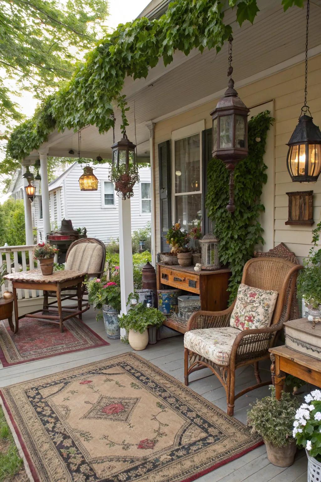 Vintage finds add character and history to your porch.