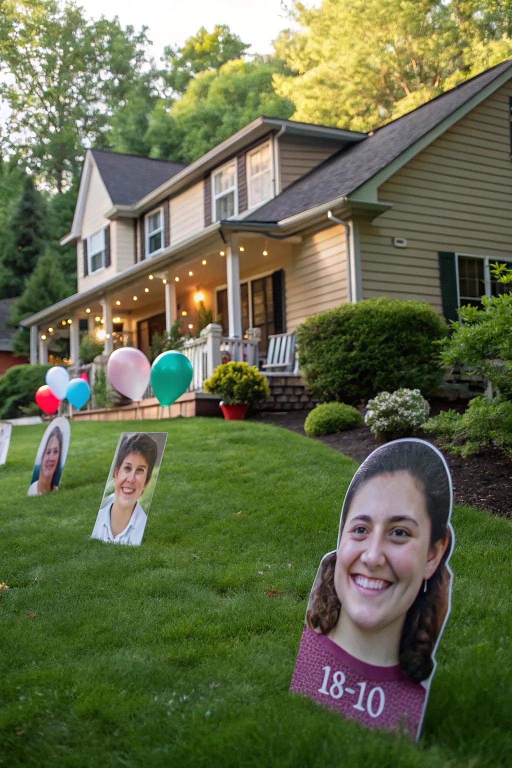 Giant photo cutouts for a personal touch.