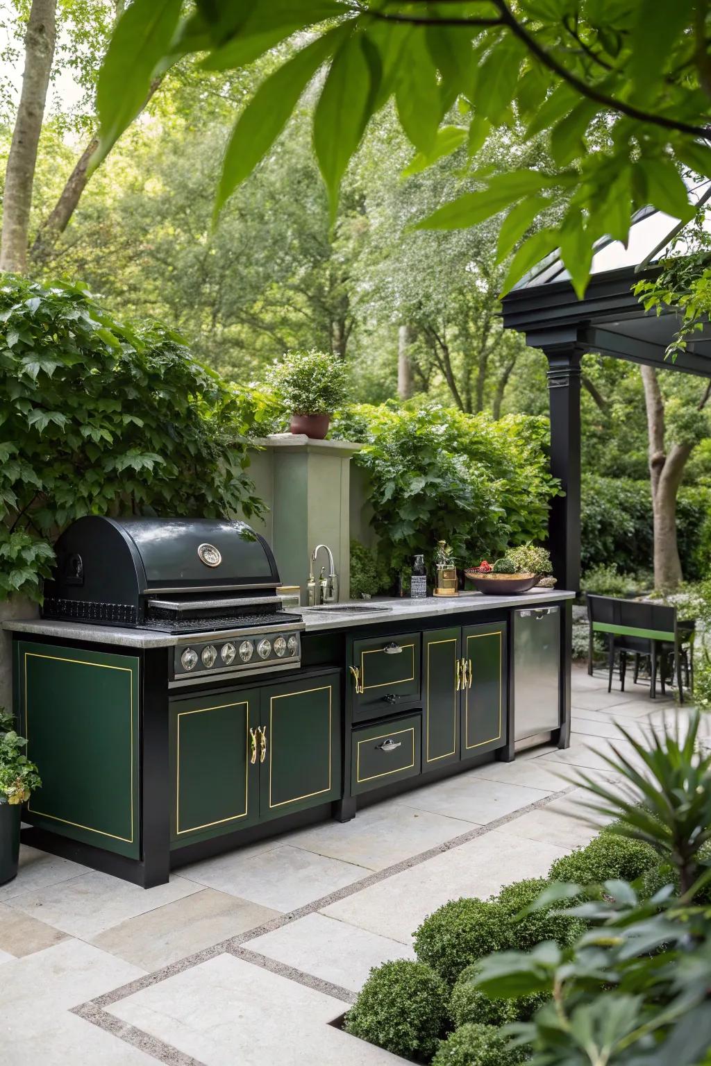 A black and green color scheme offers a fresh and modern aesthetic.