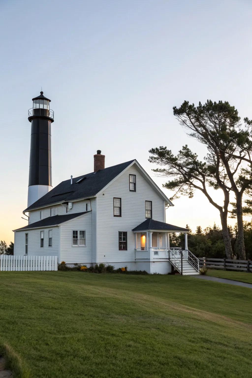 Black and white create a timeless and elegant exterior.