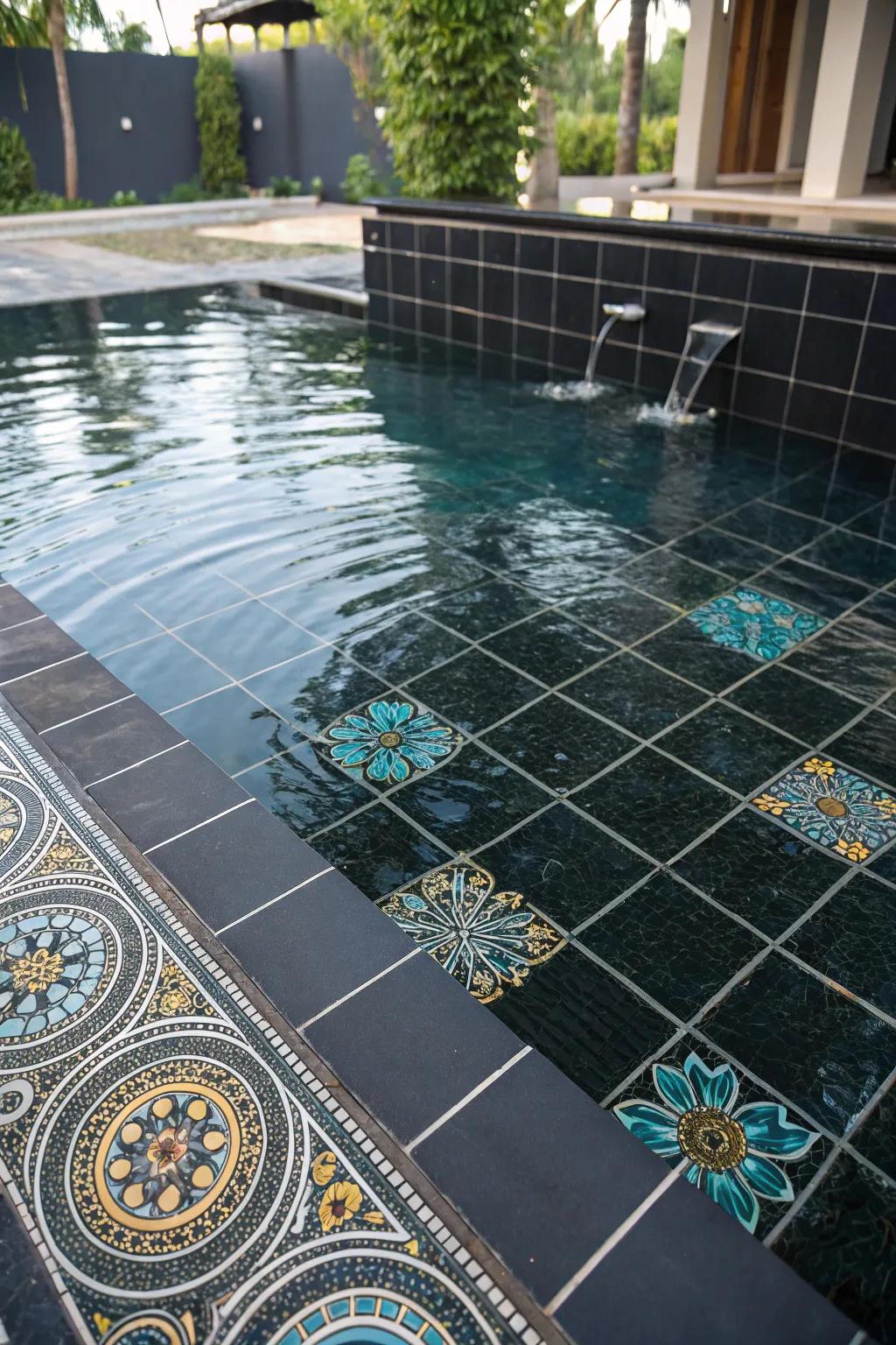 Add artistry with underwater mosaics.