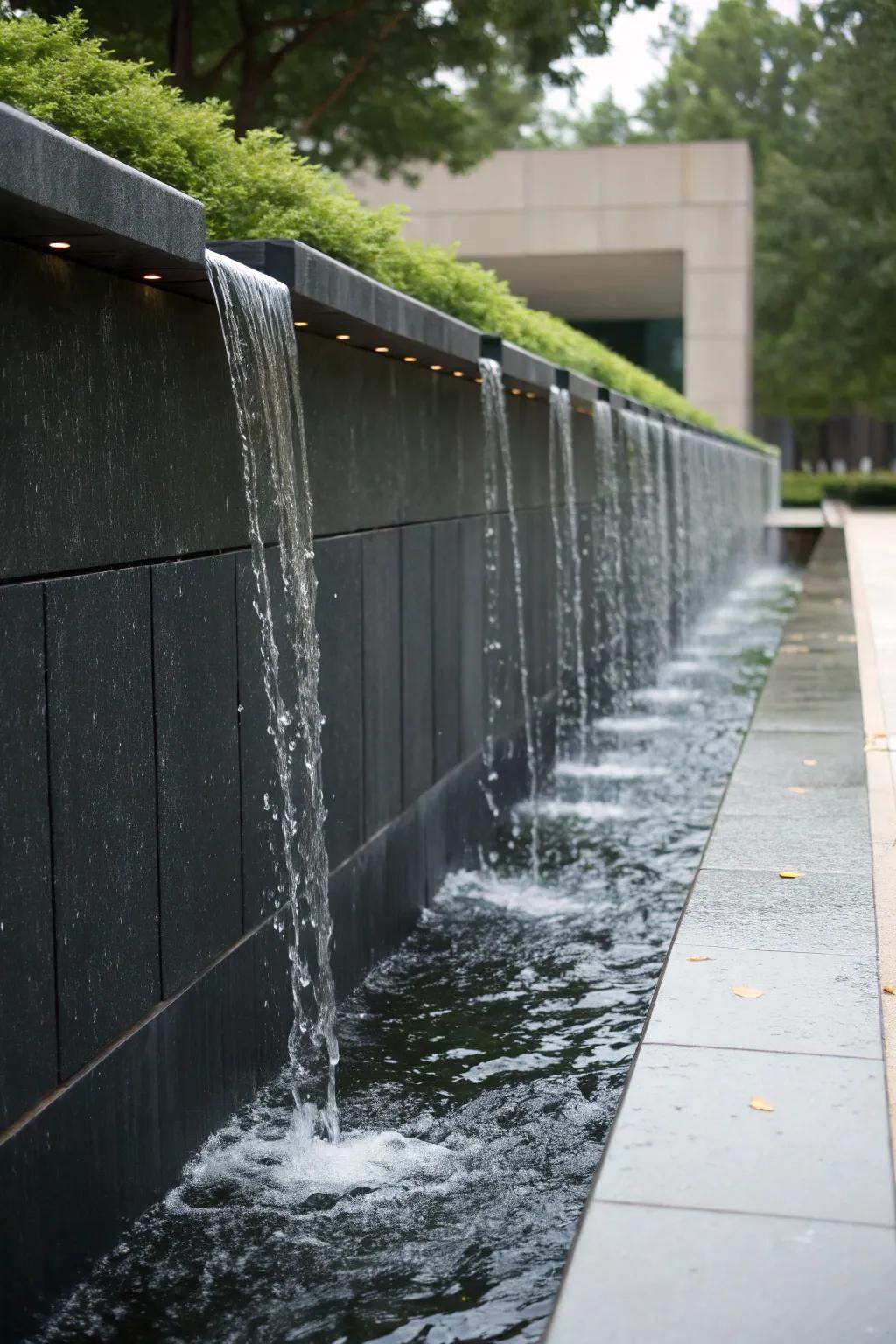 Water features add tranquility and beauty.