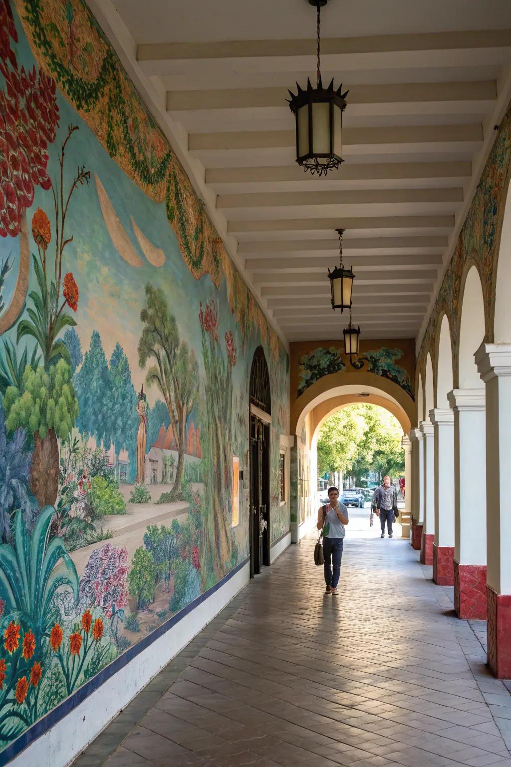 Transform your breezeway with artistic wall murals.