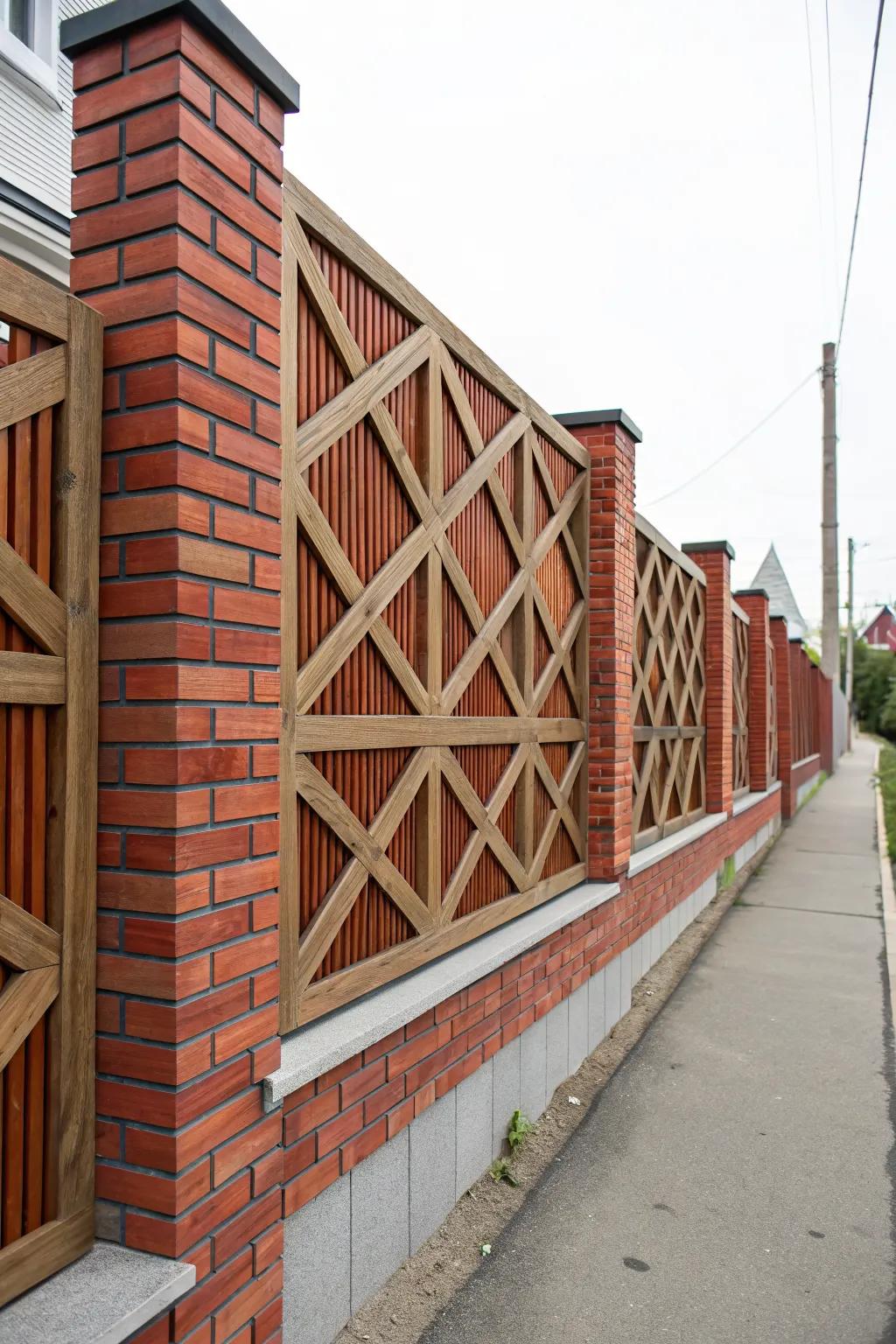 A modern fence with sleek geometric designs