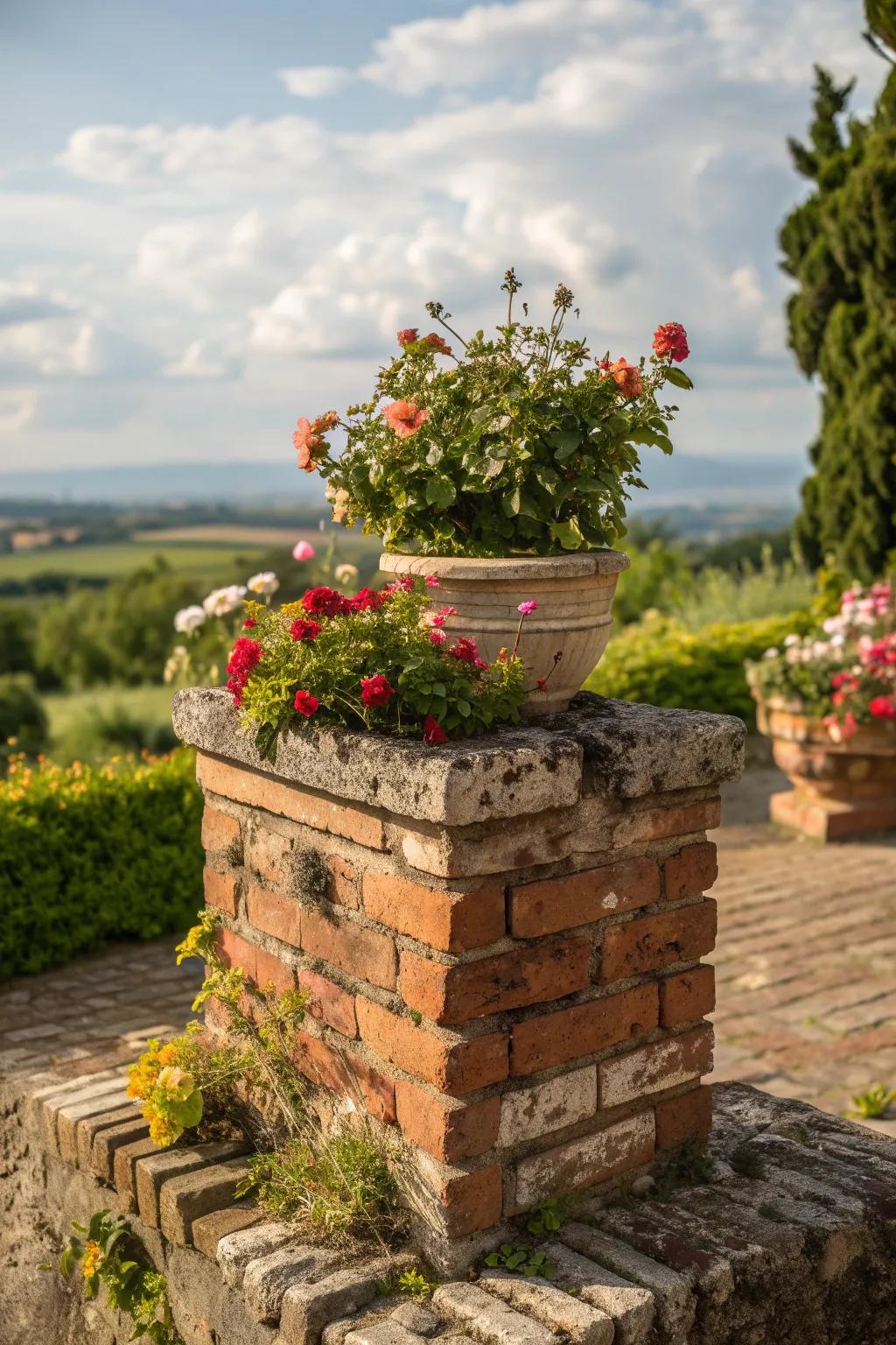 Cozy and inviting with rustic brick charm.
