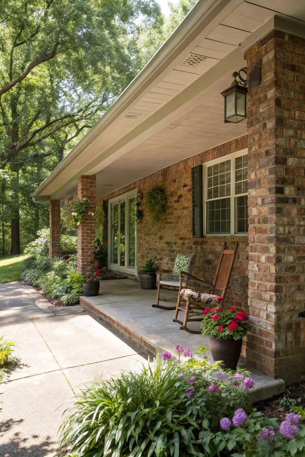 A wide overhang offers both style and functionality.